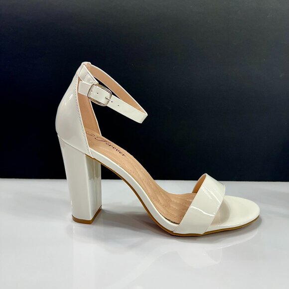 Forever White Block Heels Size 8.5 NIB - Picture 4 of 12